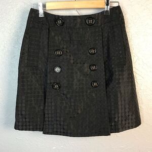 BCBG Maxazria Womens Skirt Black Penny Botton Feature Size 4